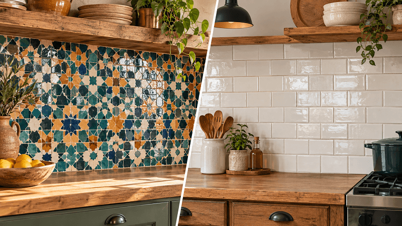 Zellige Tile Backsplash vs Ceramic Tile: Which Option Enhances a Rustic Design?