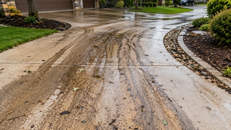 driveway summer storm damage
