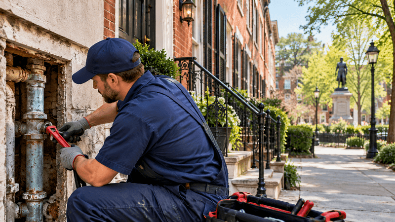 How Aging Rittenhouse Square Rowhouse Plumbers in Philadelphia, PA Prevent Lead Pipe Leaks